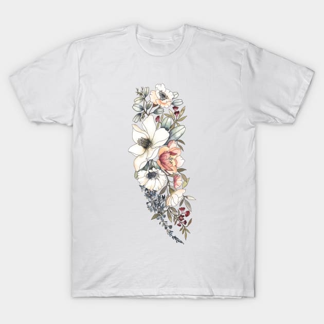 Magnolia Flowers T-Shirt by themintgardener